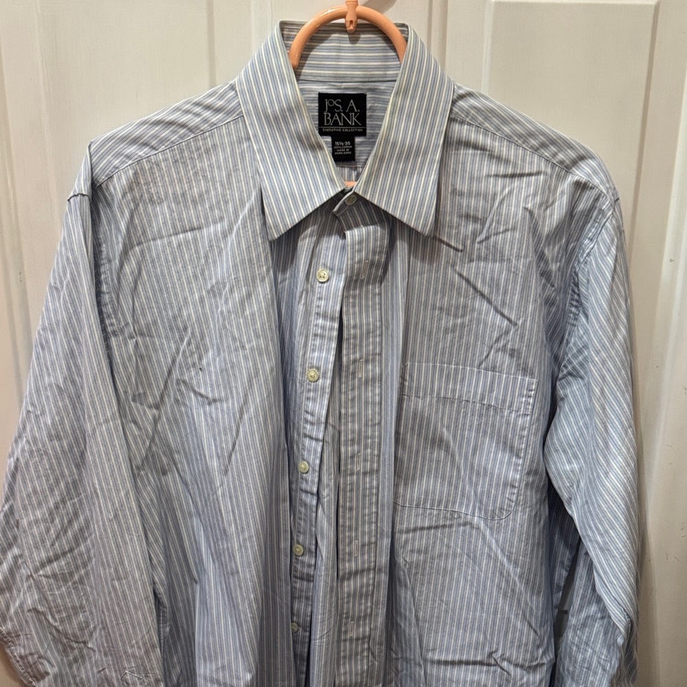 Jos. A. Bank Men's Light Blue Pinstripe Dress Shirt